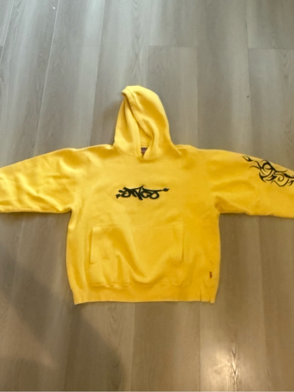 JNCO Yellow Hoodie with Blue Embroidery